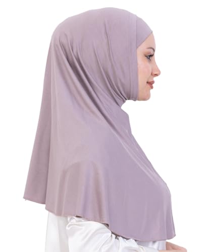 Prien Instant Hijab For Women, Muslim Long Scarf, Undercap Turban Set, Turkish Islamic Clothing, Prayer Clothes For Abaya - color: Light Mink