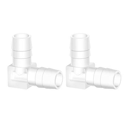 Quickun 5/8" Hose Barb 90 Degree Elbow L Fitting, Plastic 2 Way Equal Barbed Joint Splicer Mender Union Adapter Hose Fitting (Pack of 2) - size: 5/8" (2Pcs)