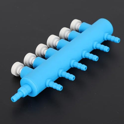 2Pcs 4mm Adapter Connector Plastic Distributor Aquarium Air Pump Splitter for Fish Tank Oxygen Tubing(6 Way) - style: 6 Way