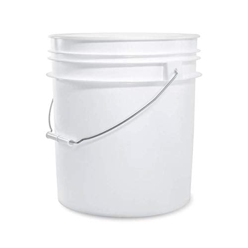 White 5-Gallon Bucket with Lid | Made in USA | Food Grade | Heavy-Duty Extra Durable Plastic Bucket | Multi-Use Food Grade Buckets with Lids | Easy Stack and Store | BPA Free | 100 Pack | Airtight Gasketed Tear Strip Lid, Heavy-Duty 90 Mil HDPE Plastic Pa