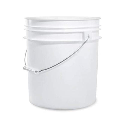 White 5-Gallon Bucket with Lid | Made in USA | Food Grade | Heavy-Duty Extra Durable Plastic Bucket | Multi-Use Food Grade Buckets with Lids | Easy Stack and Store | BPA Free | 100 Pack | Airtight Gasketed Tear Strip Lid, Heavy-Duty 90 Mil HDPE Plastic Pa