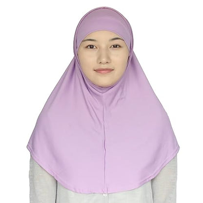 Women's Muslim Hijab Al-Amira Hijabs 2 Pieces with Tube Underscarf Cap Instant Soft Scarf - color: Lavendar
