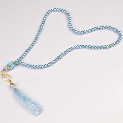 BABY SHOWER CHOCOLATE Set of 30 Muslim Prayer Beads – 99 Bead Tasbeeh in 4 Colors – Islamic Gift for Eid, Ramadan, Dhikr - color: Blue