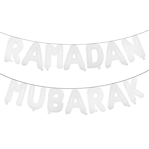 16inch Rose Gold Eid MUBARAK Foil Balloons Party Decoration Supplies Ramadan Decoration Gold EID Balloons For Muslim EID Ballon (RAMADAN White) - color: Ramadan White