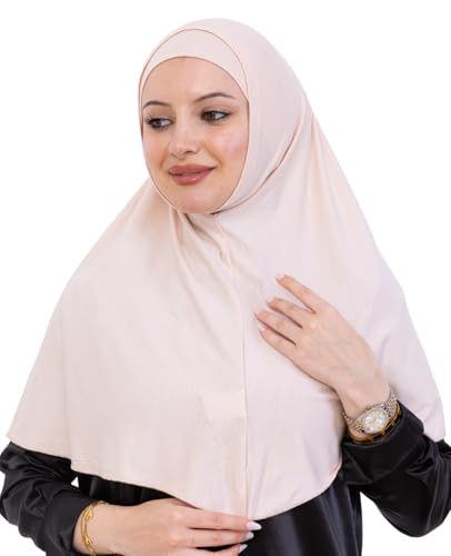 Prien Instant Hijab For Women, Muslim Long Scarf, Undercap Turban Set, Turkish Islamic Clothing, Prayer Clothes For Abaya - color: Beige
