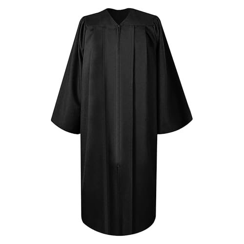 Matte Choir Robe Unisex for Church & School Graduation - color: Black, size: 57
