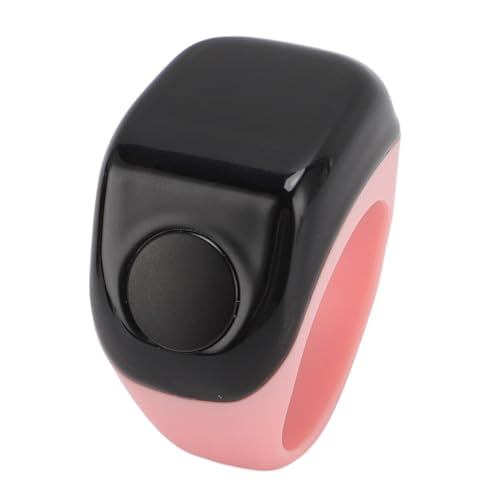Smart Rings Counter, Electronic Finger Counter, Prayer Reminder Counter, Digital Tasbeeh Tasbih with Vibration Reminder, 0.42in Screen, Touch Control, for Muslim - color: Pink