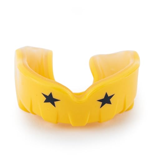 YOKKAO Muay Thai Boxing Mouth Guard – Boil and Bite Mouthguard with case for All Contact Sports, Easy Breathing Mouthpiece for Adults - Yellow - color: Yellow