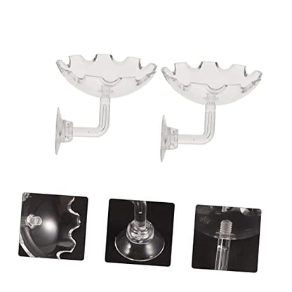 VOSAREA 2pcs Shrimp Feeding Basin Acrylic Aquarium Feeder with Cup for Healthy Shrimp Growth Transparent Fish Tank Accessory