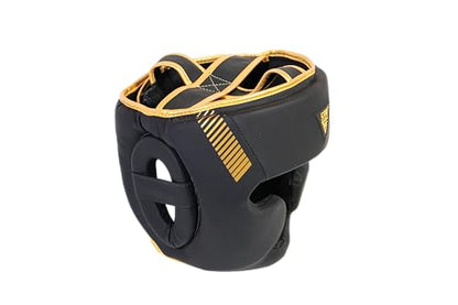Titan Boxing Headgear, Training Head Guard, Protective Gear for MMA, Kickboxing, Muay Thai - color: GOLD, size: Large-X-Large