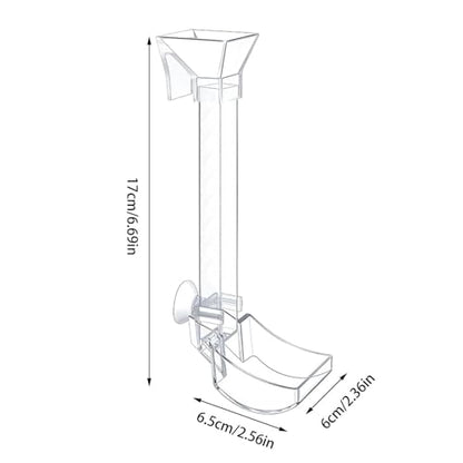 Aquatic Fish Feeding Disk - Glass Shrimp Feeder Tube Set, Clear Suction Cup Feeder Tray, Tank Feeding Station | Aquarium Care Tool for Pets | Easy Feed Solution for Shrimp Fish Snails - size: 17CM feeding tube + cleaning brush + feed spoon