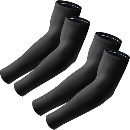 Arm Sleeves, UV Sun Protection Cooling Arm Covers for Men/Women | UPF 50+ UV protection; Sweat-wicking & cooling; Non-slip design; Lightweight & breathable - color: 2 Pairs - 2 Black