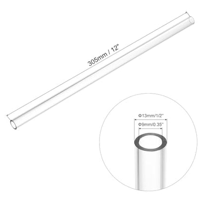 uxcell Clear Rigid Tubing 9mm(0.35") ID x 13mm(1/2") OD x 1Ft Length Round Plastic Polycarbonate Tube - size: 9mmx13mm
