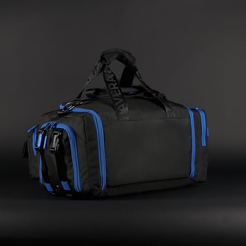 WOLFpak 30L Hardshell Tactical Duffle Bag (Blue Wolf) 1000D Waterproof | 180° Full Opening, Hard Shell Base, Shoe Compartment, Dual Cup Holders, Trolley Sleeve, YKK® Zippers - color: Blue