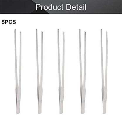 Utoolmart Aquarium Plant Tweezer, Stainless Steel Straight Tweezer, Aquarium Tweezers Extra Long 27cm, for Fish Tank Plant Aquascape Tools, Feeding Tongs, 5 Pcs - color: 5pcs, size: 27cm Straight