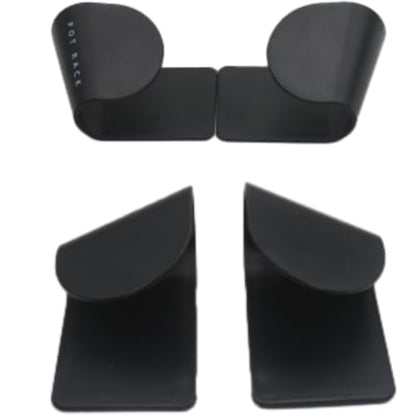 4 Pairs Pot and Pan Lid Holder Self Adhesive Wall Mount Storage Organizer Pot Lid Organizer for Cabinet (Black)