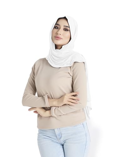 Premium Jersey Hijab Scarf for Women - Muslim Head Scarf - color: White