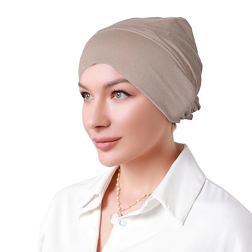 Women Under Hijab Cap Islamic Underscarf Turbans for Women Solid Color Hijab Bonnet Caps Muslim Scarf Inner Cap - color: Light Khaki