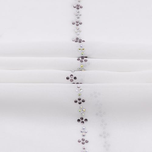 RARITYUS Sparkly Rhinestone Hijab Scarf for Women Silky Chiffon Instant Muslim Islamic Hijab Head Wrap Long Shawls - color: White