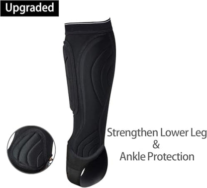 Soccer Shin Guards, Soccer Protective Gear with Calf and Ankle Pads, Shin Guard Pads for Youth and Adult - color: Black, size: Small