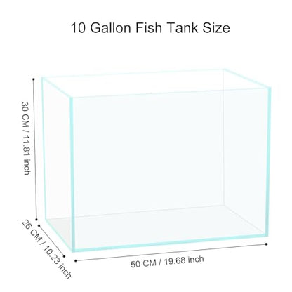 Vimvins 10 Gallon Glass Fish Tank, Easy to Maintain Small Aquarium for Betta/Goldfish/Snails/Shrimp and Aquatic Planting. - size: 10 Gallon