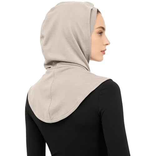 dPois Plain Ready To Wear Amira Hijab for Women Soft Muslim One Piece Instant Hijab Headscarf for Daily Wear - color: Coco Color