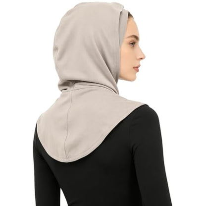 dPois Plain Ready To Wear Amira Hijab for Women Soft Muslim One Piece Instant Hijab Headscarf for Daily Wear - color: Coco Color
