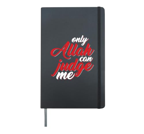Muslim Islam Islamic Religion Quran Nur Allah Can Judge Me Hardcover Journal, Black