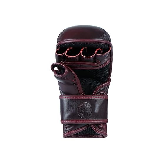 Vali Lancer Leather Hybrid MMA Sparring Gloves 7oz - color: Red, size: 7oz