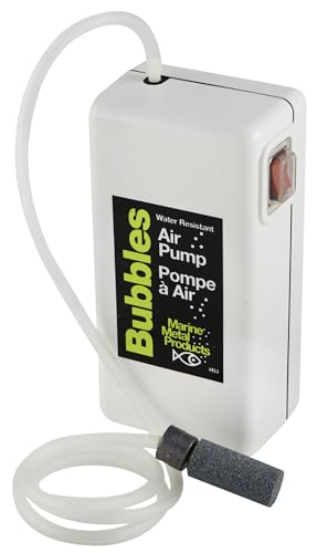 Marine Metal B-3 Bubbles Live Bait Aerator, Water Resistant Air Pump, Portable & Battery Powered