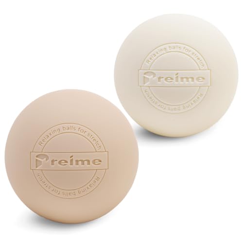 Massage Lacrosse Balls for Myofascial Release, Trigger Point Therapy,Manual Massage Balls, Muscle Knots, and Yoga Deep Tissue Massage. Set of 2 Firm Balls (Ivory and Off-White) - color: Ivory and Off-white