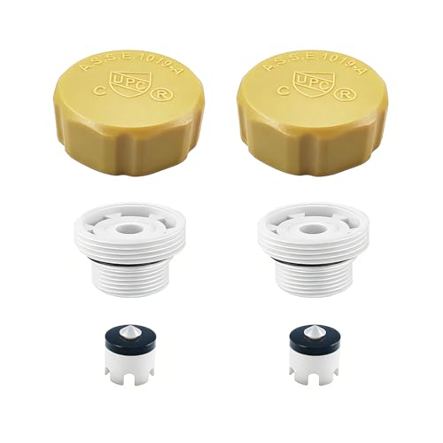 Anti-Siphon Industrial-control-valves Repair Kit， ASSE 1019-A Vacuum Breaker Check Valve Replacement Kits with Decorative Cover, Plastic Body,Plunger and O-Ring,2 Pack - color: yellow plastic