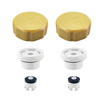 Anti-Siphon Industrial-control-valves Repair Kit， ASSE 1019-A Vacuum Breaker Check Valve Replacement Kits with Decorative Cover, Plastic Body,Plunger and O-Ring,2 Pack - color: yellow plastic