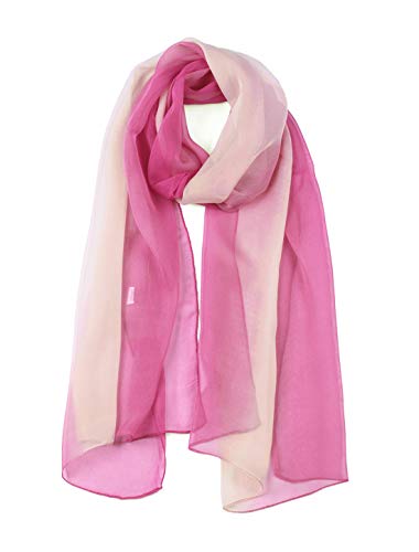uxcell Women'sChiffon Sheer Long Scarf Silky Gradient Party - color: Pale Pink Fuchsia