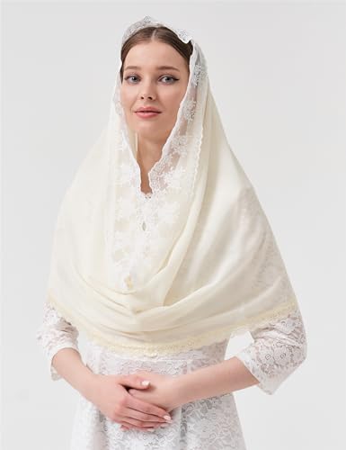 Leimandy Infinity Chapel Veil Hijab Scarf Head Wrap for Muslim V96 - color: Beige