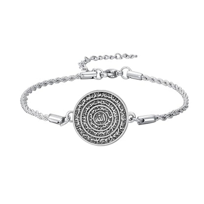 PELOVNY Allah Bracelet 925 Sterling Silver Islam Allah Bracelet Islamic Muslim Religious Jewelry Gifts for Men Women - color: Allah Bracelet-03