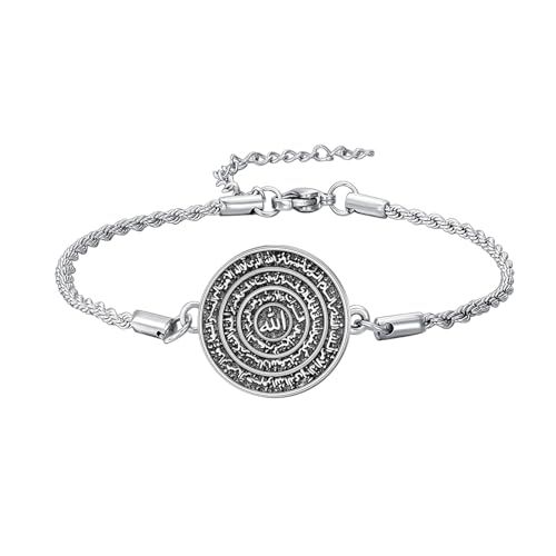 PELOVNY Allah Bracelet 925 Sterling Silver Islam Allah Bracelet Islamic Muslim Religious Jewelry Gifts for Men Women - color: Allah Bracelet-03