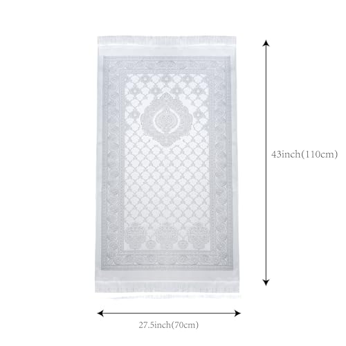 Prayer Mat - Muslim Prayer Rug, Prayer Mat Islam, Portable Travel Prayer Mat, Islam?c Prayer Rugs, Muslim Ramadan Eid Gifts (Grey) - color: Grey