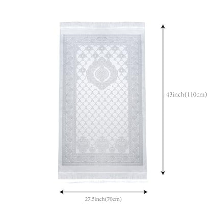 Prayer Mat - Muslim Prayer Rug, Prayer Mat Islam, Portable Travel Prayer Mat, Islam?c Prayer Rugs, Muslim Ramadan Eid Gifts (Grey) - color: Grey
