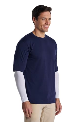 Coolibar Men's Sun Arm Sleeves - UPF 50+ Sun Protection - Navagio - color: White, size: XX-Large