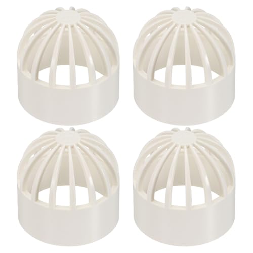 PATIKIL 1.6 Inch (40mm) Fish Cover Permeable Cap, 4 Pcs PVC Breathable Cap Aquarium Guard Fish Tank Intake Cover, White - color: White, size: 1.6Inch(40mm)