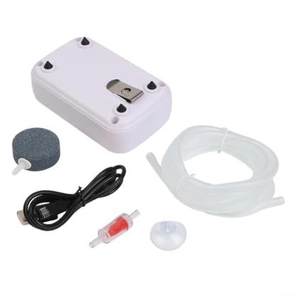FABULETTA Rechargeable Aquarium Air Pump, Portable Fish Tank Oxygen Pump, Silent Battery Powered Aerator, Camping Fishing Bucket Air Pump, Low Noise Aquarium Bubbler