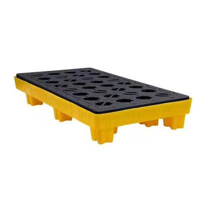 Modular Leak Platform/Grid Pads.Modular Spill Containment Tray - Heavy-Duty Oil Drum Holding Platform, Leak-Proof Pallets for Safe Chemical Storage & Environmental Protection，（Yellow，120 * 60* - size: 120*60*18cm