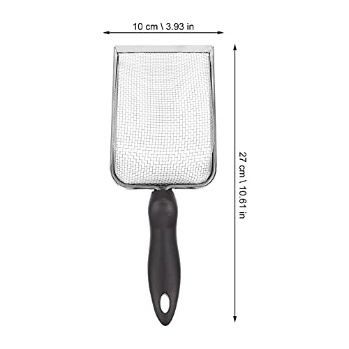 VILLCASE Poop Scoop Reptile Sand Substrate Metal Sand Shovel Stainless Steel Fine Mesh Terrarium Substrate Litter Corner Cleaner Reptile Habitat Sifting Scoopers Litter Scoop