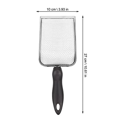 VILLCASE Poop Scoop Reptile Sand Substrate Metal Sand Shovel Stainless Steel Fine Mesh Terrarium Substrate Litter Corner Cleaner Reptile Habitat Sifting Scoopers Litter Scoop