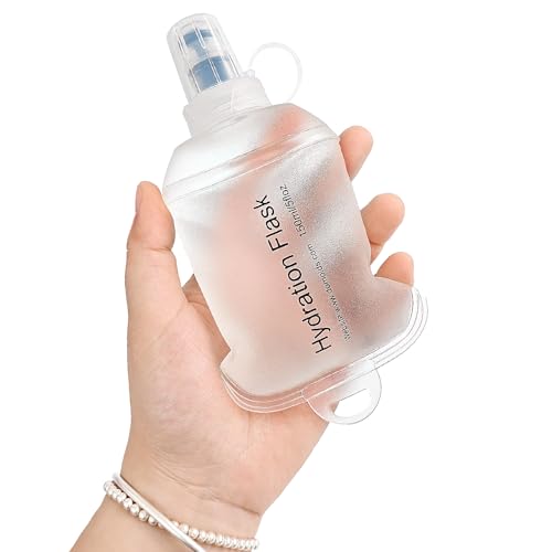 GUYI GYGYL Soft Flask, TPU Collapsible Soft Water Bottle for Hydration Pack, Running Vest, Leak-Proof Folding Water Bottle for Hiking Cycling Climbing Jogging-150ml White - color: 150ml White