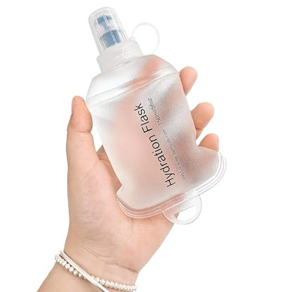 GUYI GYGYL Soft Flask, TPU Collapsible Soft Water Bottle for Hydration Pack, Running Vest, Leak-Proof Folding Water Bottle for Hiking Cycling Climbing Jogging-150ml White - color: 150ml White