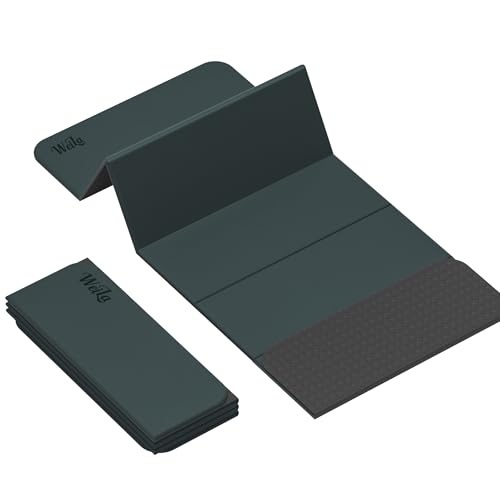 1/2 Inch Extra Thick Yoga Mat Pilates Equipment, 70"x24" Odorless Workout Mats for Home Gym, Non-slip Exercise Mats for Women Men Home Workout, Foldable Yoga Mats for Travel Camping Sleeping - color: Dark Green