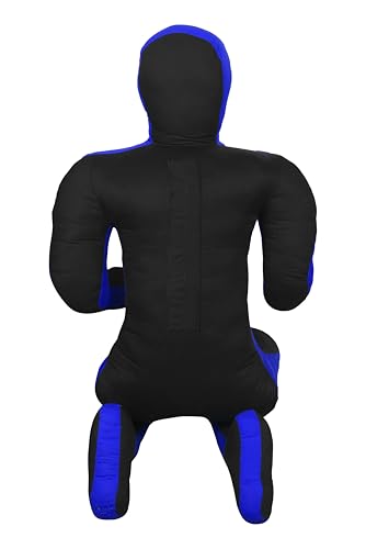 PGS Grappling Dummy for Wrestling Brazilian Jiu Jitus MMA Punching Bag Judo Karate Practice Martial Arts Training Boxing Self Defense Dummy – UNFILLED - color: Black Blue, size: 5FT (59 Inches)