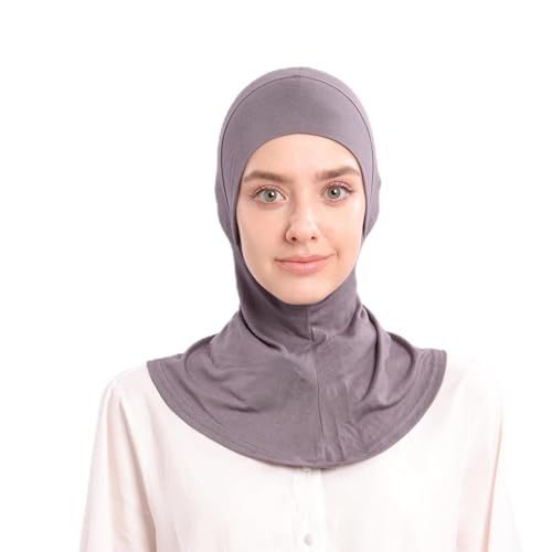 Modal Jersey Muslim Amira Instant Hijab Scarf for Women Jersey Hijab Undercaps - color: Dark Grey
